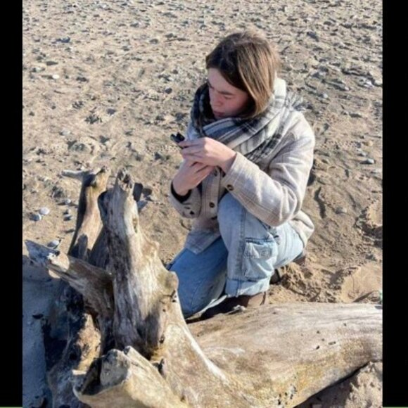 Modcloth Black & White Houndstooth Plaid Blanket Scarf Wrap Large 54"x54" Fringe - Picture 5 of 5